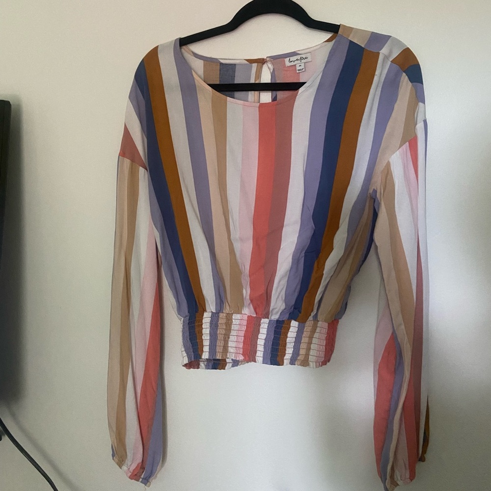 Love Fire Vertical Stripe Long Sleeve Top - Picture 1 of 2